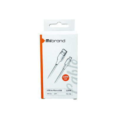 Кабель Mibrand MI-98 PVC Tube Cable USB for Micro 120W 1m White (MIDC/98MW) - зображення 2