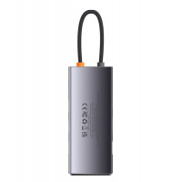 USB-хаб Baseus Metal Gleam Series 7-in-1 Multifunctional Type-C HUB Docking Station Gray （Type-C to HDMI*1+USB3.0*3+PD*1+VGA*1+RJ45*1） (Колір Gray) - фото № 5
