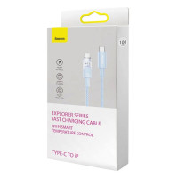 Кабель Baseus Explorer Series Fast Charging Cable with Smart Temperature Control Type-C to iP 20W 1m Blue (Колір Синий) - фото № 2