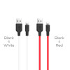Кабель HOCO X21 Plus USB to iP 2.4A, 2м, силікон, силіконові роз'єми, Black+Red (6931474713797) - зображення 5