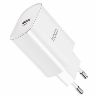 Мережевий зарядний пристрій HOCO N14 Smart Charging single port PD20W charger White - зображення 1