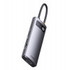 USB-хаб Baseus Metal Gleam Series 7-in-1 Multifunctional Type-C HUB Docking Station Gray （Type-C to HDMI*1+USB3.0*3+PD*1+VGA*1+RJ45*1） (Gray)- № 2