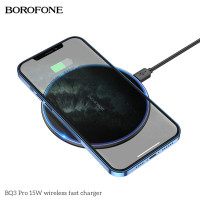 Бездротовий зарядний пристрій BOROFONE BQ3 Pro 15W wireless fast charger Black (Цвет Черный) - фото № 4