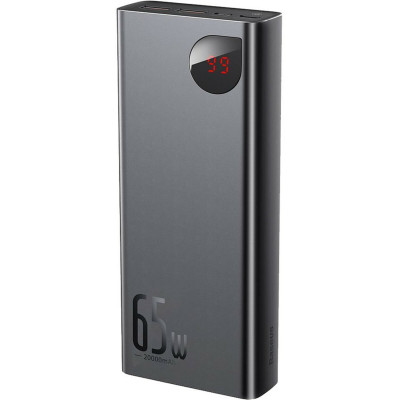 Зовнішній акумулятор Baseus Adaman Metal Digital Display Quick Charge Power Bank 20000mAh 65W Black - изображение 1