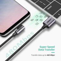 Кабель UGREEN US284 Right Angle USB-A to USB-C Cable 3m (Space Gray) (UGR-70255)  - фото № 3