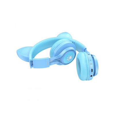 Навушники HOCO W39 Cat ear kids BT headphones Blue (6931474779250) - зображення 2