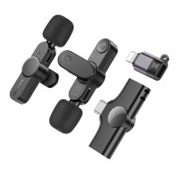 Бездротова мікрофонна система BOROFONE BFK12 Trophy lavalier wireless digital microphone(iP/Type-C) Black (Колір 7073) - фото № 2