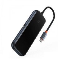 USB-хаб Baseus AcmeJoy 5-Port Type-C HUB Adapter（Type-C to HDMI*1+USB3.0*2+USB2.0*1+Type-C PD&Data *1）Dark Gray (Колір Темно-серый) - фото № 6