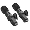Бездротова мікрофонна система BOROFONE BFK12 Trophy lavalier wireless digital microphone(iP/Type-C) Black (7073)- № 4