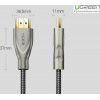 Кабель UGREEN HD131 HDMI Carbon Fiber Zinc Alloy Cable 2m (Gray) (UGR-50108) (Gray)- № 3