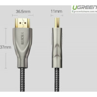 Кабель UGREEN HD131 HDMI Carbon Fiber Zinc Alloy Cable 2m (Gray) (UGR-50108) (Цвет Gray) - фото № 3