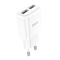 Мережевий зарядний пристрій HOCO C88A Star round dual port charger 12W White