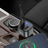 АЗП з FM-модулятором HOCO E67 Fighter QC3.0 18W car BT FM transmitter Black (Колір Черный) - фото № 7