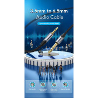 Аудіокабель Vention Cotton Braided 3.5mm TRS Male to 6.35mm Male Audio Cable 5M Gray Aluminum Alloy Type (BAUHJ) (Цвет Gray) - фото № 2