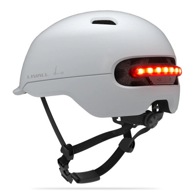 Захисний шолом Livall C20 (M) White (54-58см), сигнал стопів - зображення 1