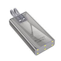 Зовнішній акумулятор HOCO J104A Discovery edition 22.5W fully compatible power bank with cable(20000mAh) Gray (Цвет Gray) - фото № 5
