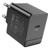 Мережевий зарядний пристрій BOROFONE BAS13A Erudite single port PD20W charger(EU) Black (Колір 7073) - фото № 2
