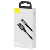 Кабель Baseus Tungsten Gold Fast Charging Data Cable USB to iP 2.4A 1m Black (Колір Black) - фото № 2
