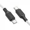 Кабель HOCO X90 Cool 60W silicone charging data cable for Type-C to Type-C White (Білий)- № 2