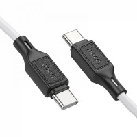Кабель HOCO X90 Cool 60W silicone charging data cable for Type-C to Type-C White (Цвет Білий) - фото № 2