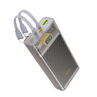 Зовнішній акумулятор HOCO J104A Discovery edition 22.5W fully compatible power bank with cable(20000mAh) Gray (Цвет Gray) - фото № 4