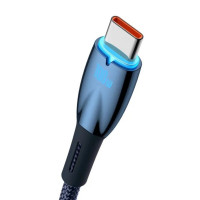 Кабель Baseus Glimmer Series Fast Charging Data Cable USB to Type-C 100W 1m Blue (Цвет Синий) - фото № 6