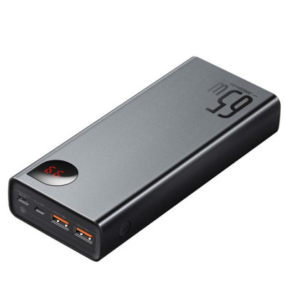 Зовнішній акумулятор Baseus Adaman Metal Digital Display Quick Charge Power Bank 20000mAh 65W Black - зображення 2