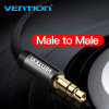 Кабель Vention Fabric Braided 3.5mm Male to Male Audio Cable 2M Black Metal Type (BAGBH) - зображення 3