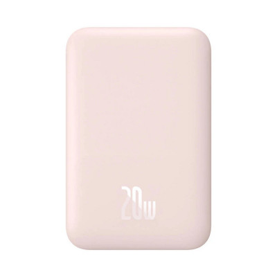 Зовнішній акумулятор Baseus Magnetic Wireless Charging Power bank 6000mAh 20W With Cable Pink - зображення 1