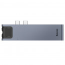 USB-хаб Baseus Thunderbolt C+Pro Seven-in-one smart HUB docking station Grey
