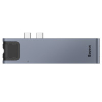 USB-хаб Baseus Thunderbolt C+Pro Seven-in-one smart HUB docking station Grey , Атикул k6925 |  купить на VILKI.NET - фото № 1