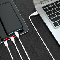 Кабель BOROFONE BX17 3-in-1 Enjoy charging cable for iP+Micro+Type-C White (Колір 7068) - фото № 4