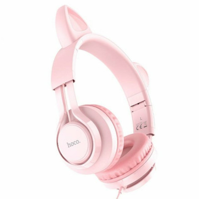 Навушники HOCO W36 Cat ear headphones with mic Pink - изображение 1