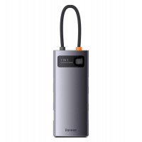 USB-хаб Baseus Metal Gleam Series 7-in-1 Multifunctional Type-C HUB Docking Station Gray （Type-C to HDMI*1+USB3.0*3+PD*1+VGA*1+RJ45*1） (Колір Gray) - фото № 4