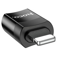 Адаптер HOCO UA17 iP Male to Type-C female USB2.0 adapter Black  - фото № 3