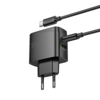 Мережевий зарядний пристрій HOCO CS63A Bright PD65W(1A1C) charger set (C to C)(EU) Black (Колір 7073) - фото № 6
