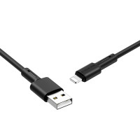 Кабель BOROFONE BX31 USB to iP 2.4A, 1m, silicone, TPE connectors, Black (Цвет 7073) - фото № 2