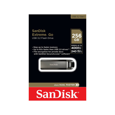 Flash SanDisk USB 3.2 Extreme GO 256Gb (R-400Mb/s, W-240Mb/s) Black (SDCZ810-256G-G46) - зображення 5