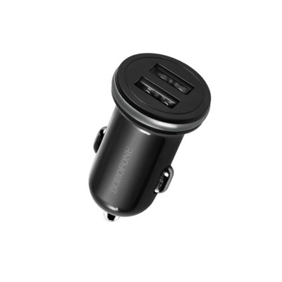 Автомобільний зарядний пристрій BOROFONE BZ5 CarPal, in-car charger with dual USB ports, 2.1A Black (BZ5B) - зображення 1