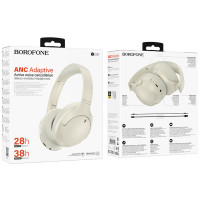 Бездротові навушники BOROFONE BO31 Prestige active noise Reduction BT headphones Milky white (Цвет Milky-White) - фото № 2