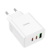 Мережевий зарядний пристрій HOCO C126A Pure power PD40W three-port(2C1A) charger White (Колір Белый) - фото № 3