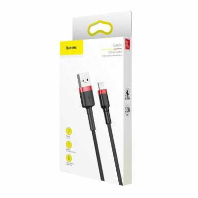 Кабель Baseus Cafule Cable USB For Lightning 1.5A 2m Red+Black - зображення 6