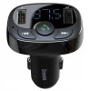 АЗП з FM-модулятор Зарядное устройство Bluetooth MP3 типа Baseus T с автомобильным держателем (Стандартная версия) Черный (CCTM-01)