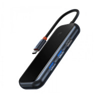 USB-хаб Baseus AcmeJoy 5-Port Type-C HUB Adapter（Type-C to HDMI*1+USB3.0*2+USB2.0*1+Type-C PD&Data *1）Dark Gray (Колір Темно-серый) - фото № 5