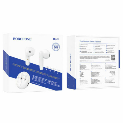 Навушники BOROFONE BW08 Luxury true wireless BT headset White - изображение 4
