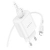 Мережевий зарядний пристрій BOROFONE BA82A Platinum single port PD25W charger set (C to iP) (EU) White (Білий)- № 5