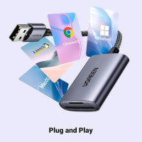 Картрідер UGREEN CM401 USB-A to SD/TF Memory Card Reader Alu Case(UGR-80887) (Колір Metal Gray) - фото № 5