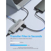USB-хаб Vention USB-C to HDMI/USB 3.0x3/SD/TF/PD Docking Station Gray 0.15M Aluminum Alloy Type (Gray)- № 4