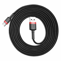 Кабель Baseus Cafule Cable USB For Type-C 3A 2m Red+Black (Колір Black-Red) - фото № 5