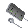 Мережевий подовжувач BOROFONE BAC2A Leya 3 position socket(1C3A)(EU) Black (7073)- № 2